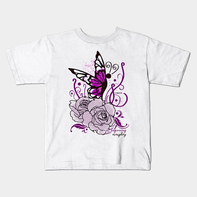 Butterfly Kids T-Shirt by createe